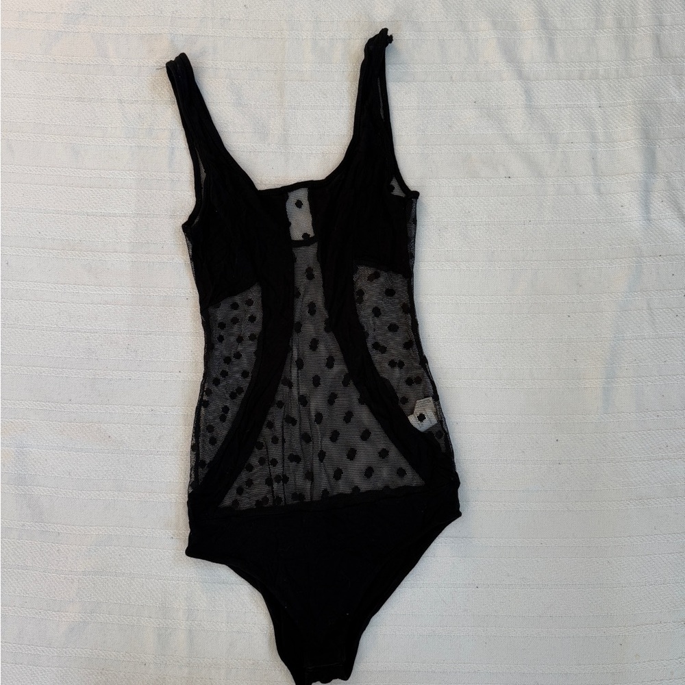 Bershka Black Chemise with Sheer Mesh Panels